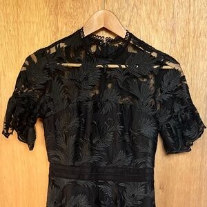 Shoshanna Midnight Black Embroidered Lace Dress – Size 0